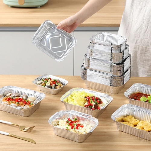 Bandeja / Envase De Aluminio C-40 C/tapa Domo (10 Unidades) 2