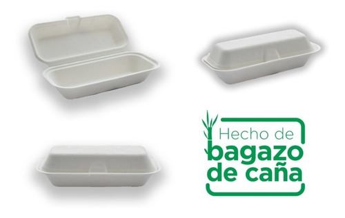 Envase Biodegradable / Porta Completo / Hot Dog (50 Uds) 2