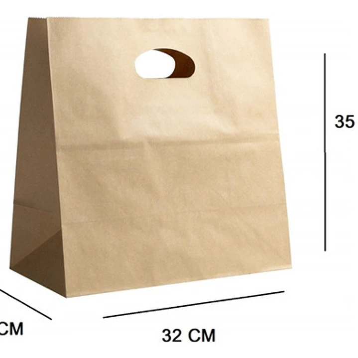 Bolsa Kraft Con Manilla 35x32x18 Cm (25 Unidades) 2