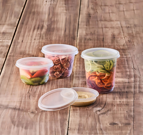 Pote / Envase Plástico 8 Oz Con Tapa (25 Uds) Color Opal 2