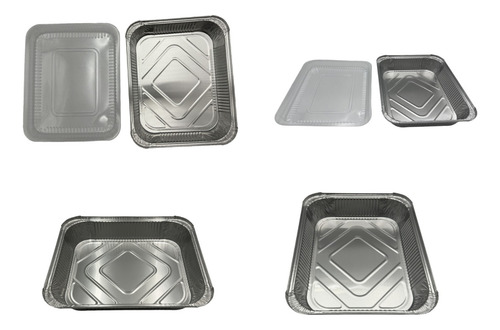 Bandeja / Envase De Aluminio C-50 C/tapa Domo (5 Unidades) 1