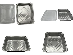 Bandeja / Envase De Aluminio C-50 C/tapa Domo (5 Unidades)