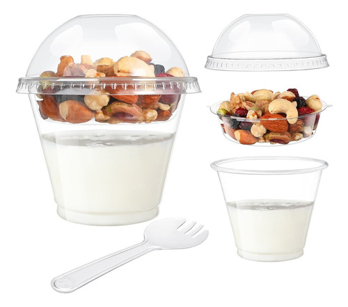 Vaso Con Tapa Domo E Inserto Para Cereal 9 Oz (50 Unidades) 2
