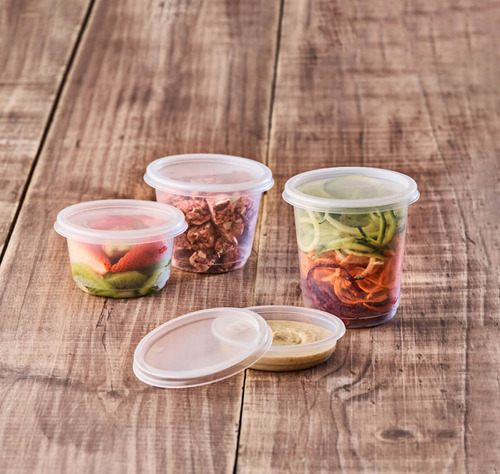 Pote / Envase Plástico 6 Oz Con Tapa (25 Uds) Color Opal 3