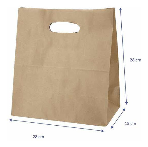 Bolsa Papel Kraft 28x28x15 Cm (50 Unidades)  3