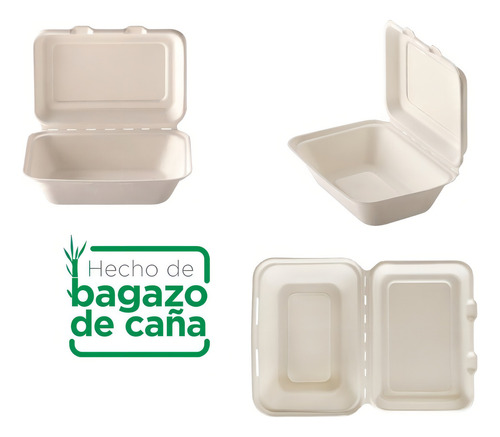 Envase Biodegradable 600 Ml 18 X 13 Cm (50 Unidades)  1