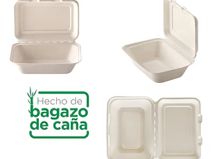 Envase Biodegradable 600 Ml 18 X 13 Cm (50 Unidades) 