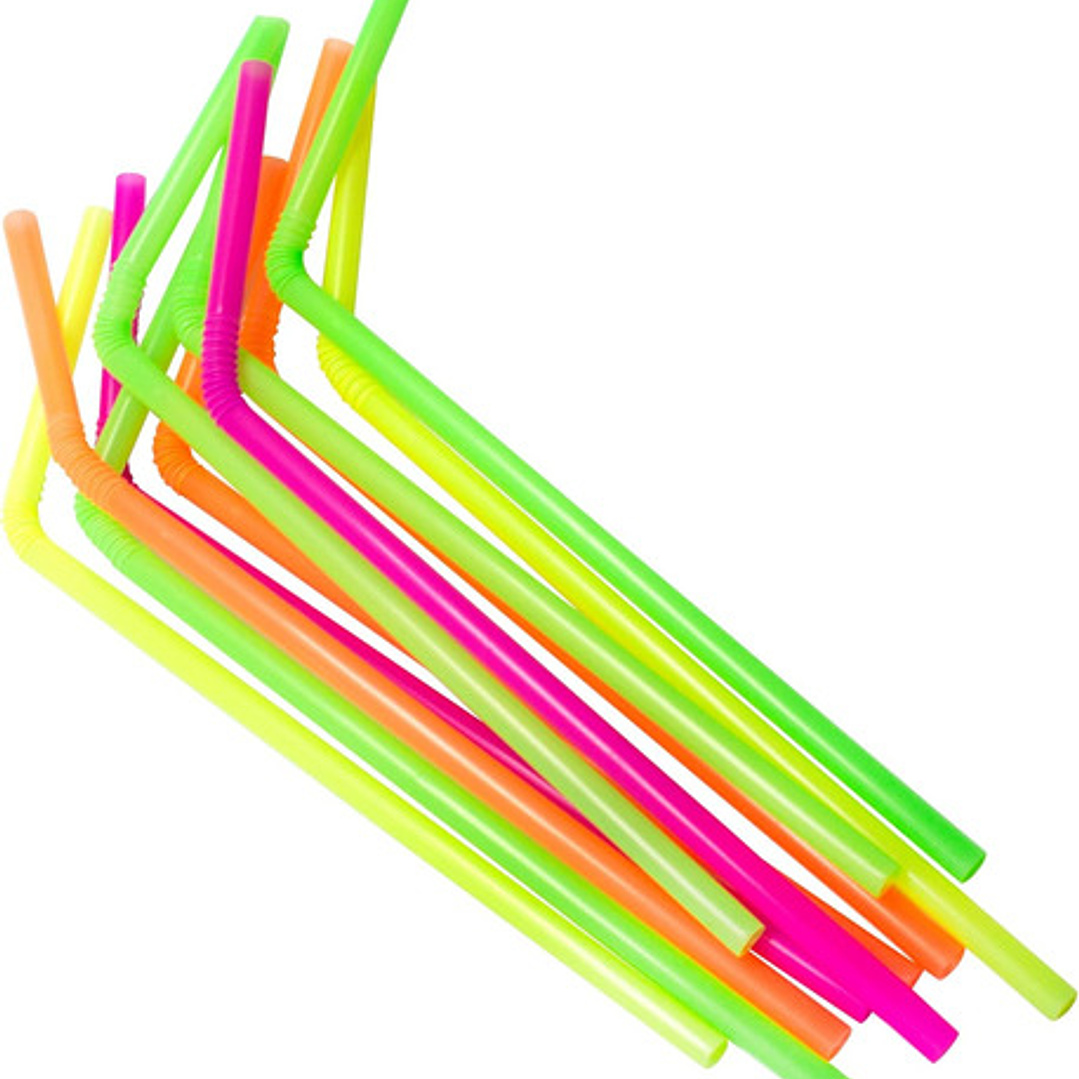 Bombillas Plásticas Flexibles 6 X 210 Mm (100 Unidades) 2