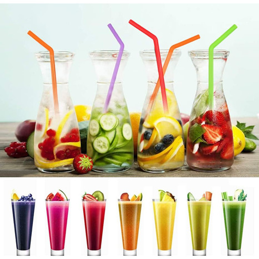 Bombillas Plásticas Flexibles 6 X 210 Mm (100 Unidades) 3