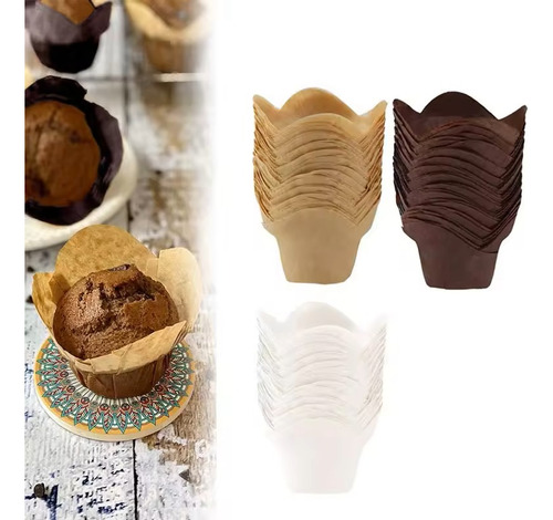 Tulipa / Capsula Flor De Loto Para Muffin (100 Unidades) 4