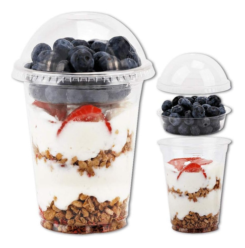 Vaso Con Tapa Domo E Inserto Para Cereal 12 Oz (50 Unidades) 1