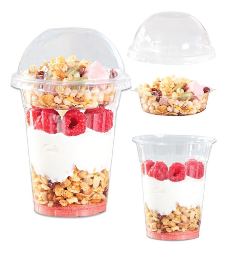 Vaso Con Tapa Domo E Inserto Para Cereal 12 Oz (50 Unidades) 4