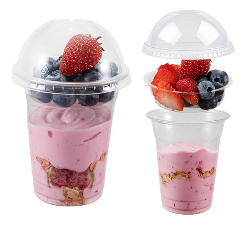 Vaso Con Tapa Domo E Inserto Para Cereal 12 Oz (50 Unidades) 5