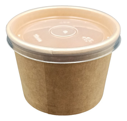 Pote Kraft 8 Oz Con Tapa (25 Unidades) 2