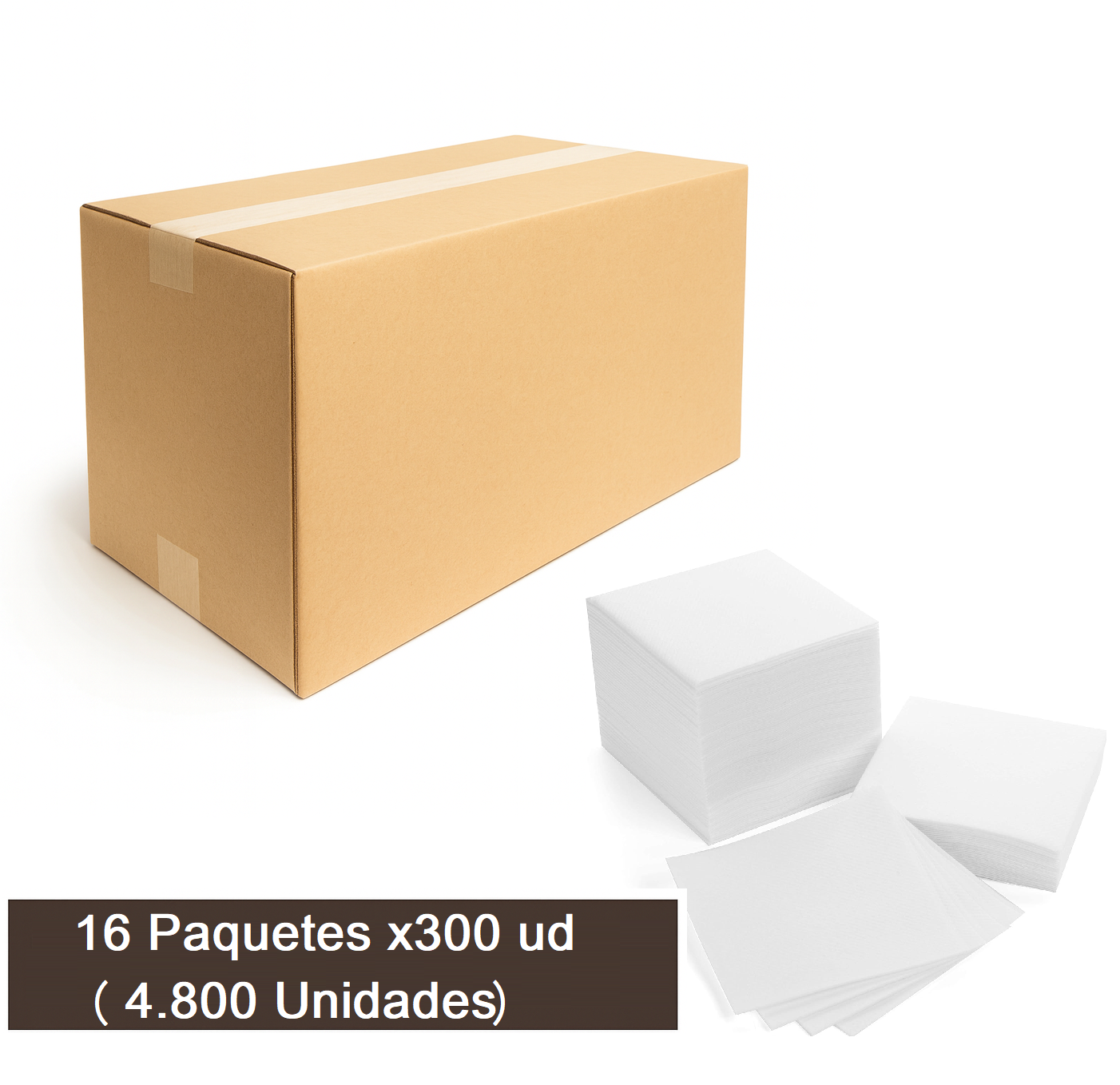 Servilletas De Coctel 23x23 Cm (caja 4.800 Unidades) 1
