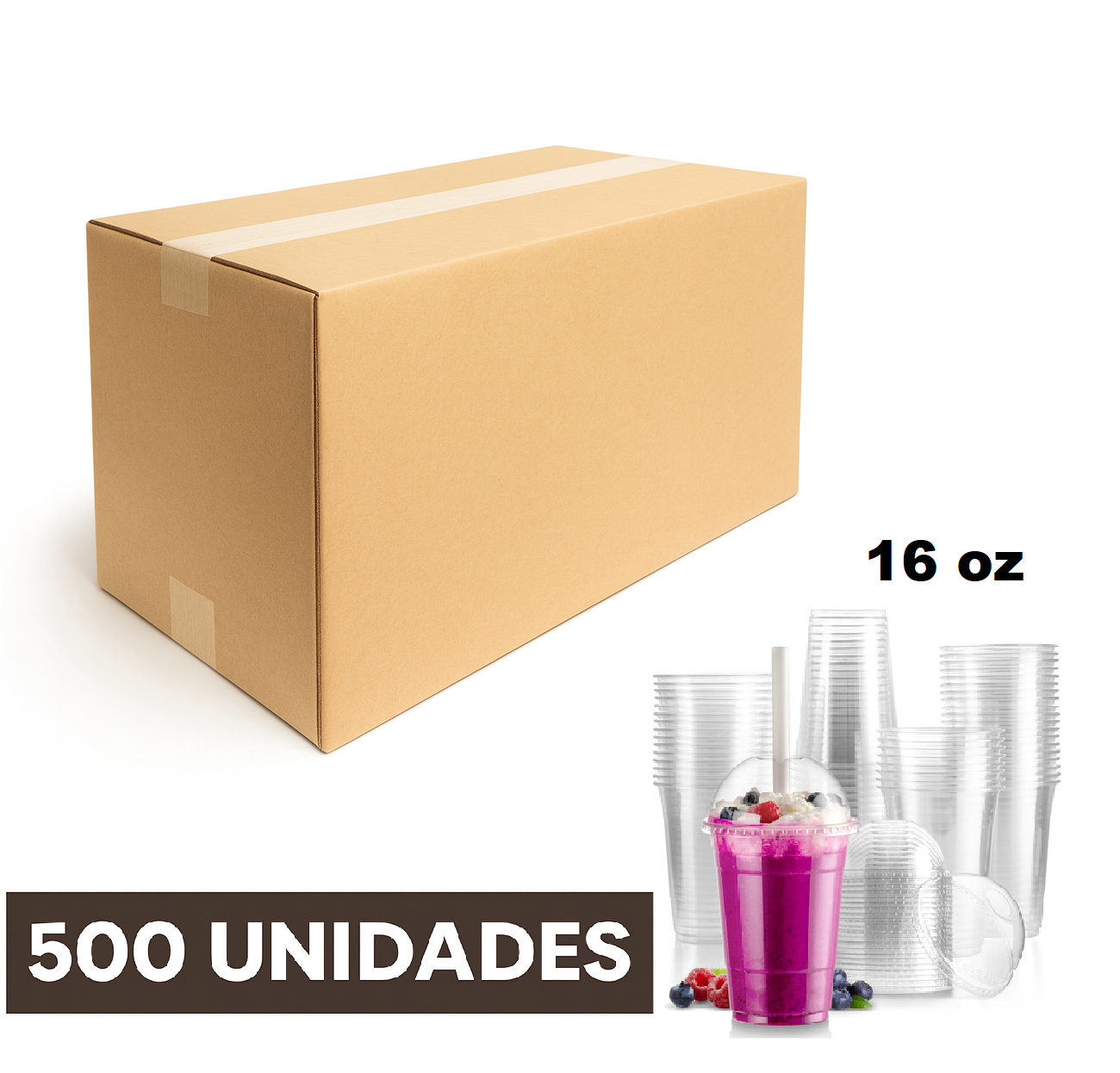Vaso Con Tapa Domo 16 Oz (caja 500 Unidades) 1