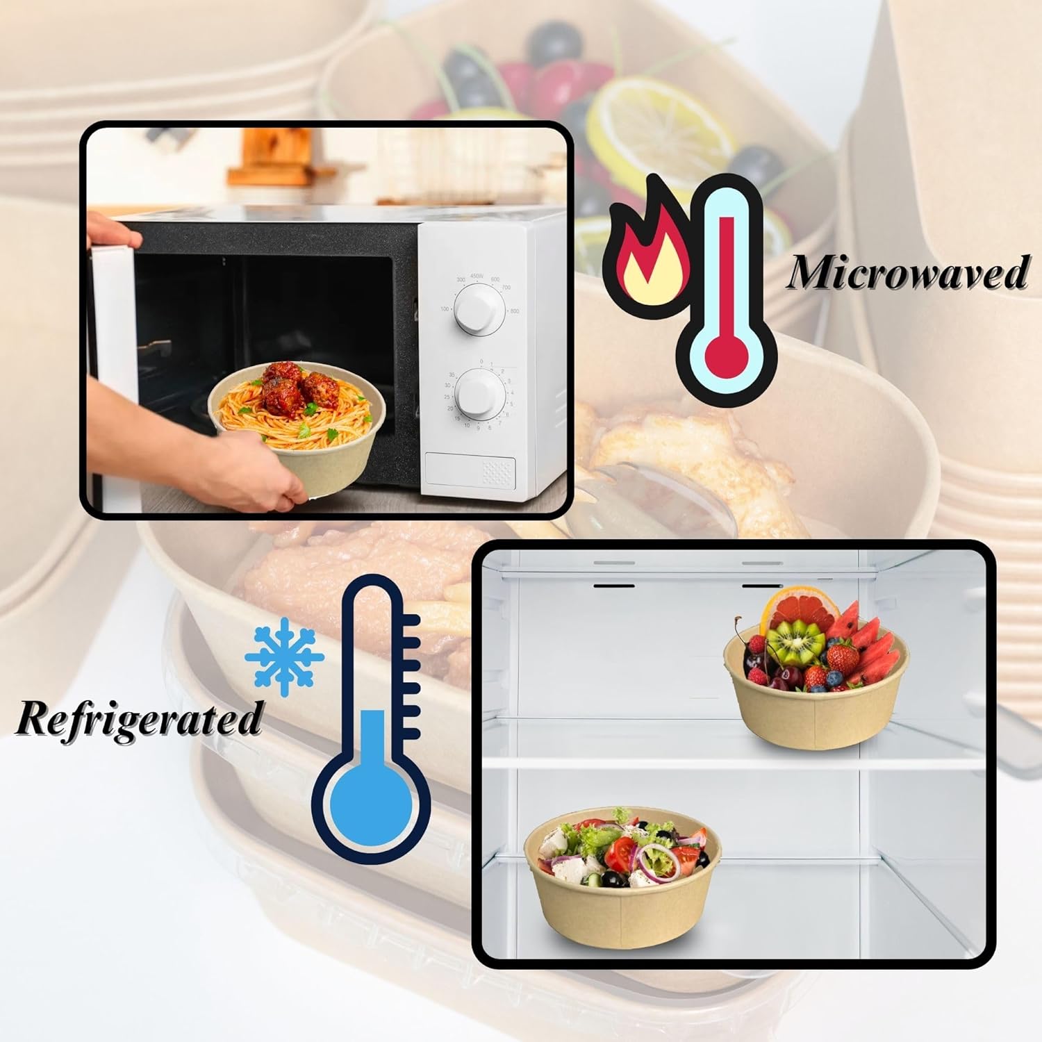 Envase Bowl Kraft 1.300 Cc (25 Unidades) 3