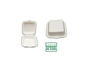 Envase Biodegradable / Porta Sándwich / Hamburguesa (50 Uds)