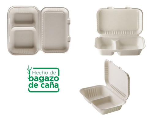 Envase Biodegradable con División (caja 250 Unidades) 7