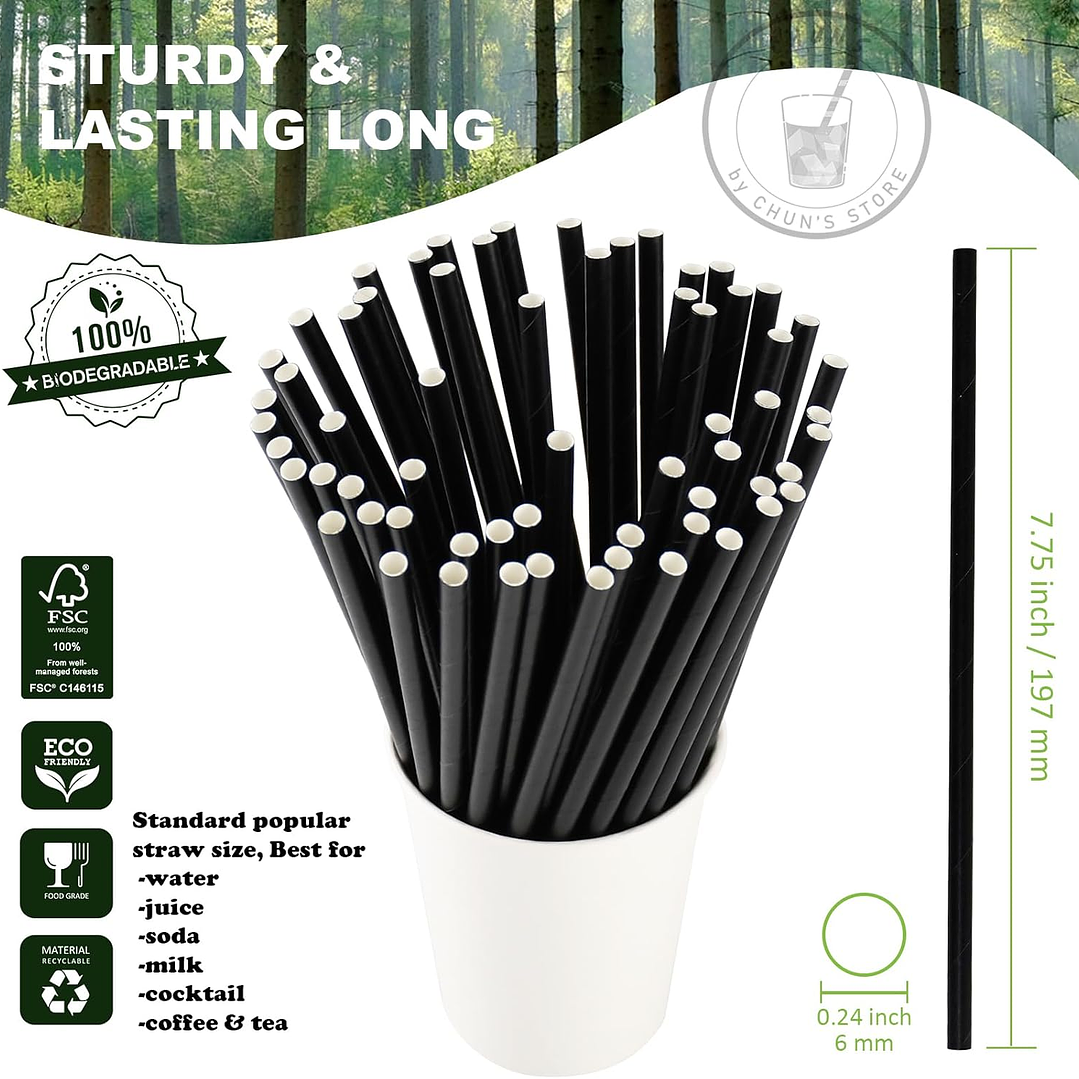 Bombillas De Papel Con Funda (6 X 195 Mm 500 Unidades) 7