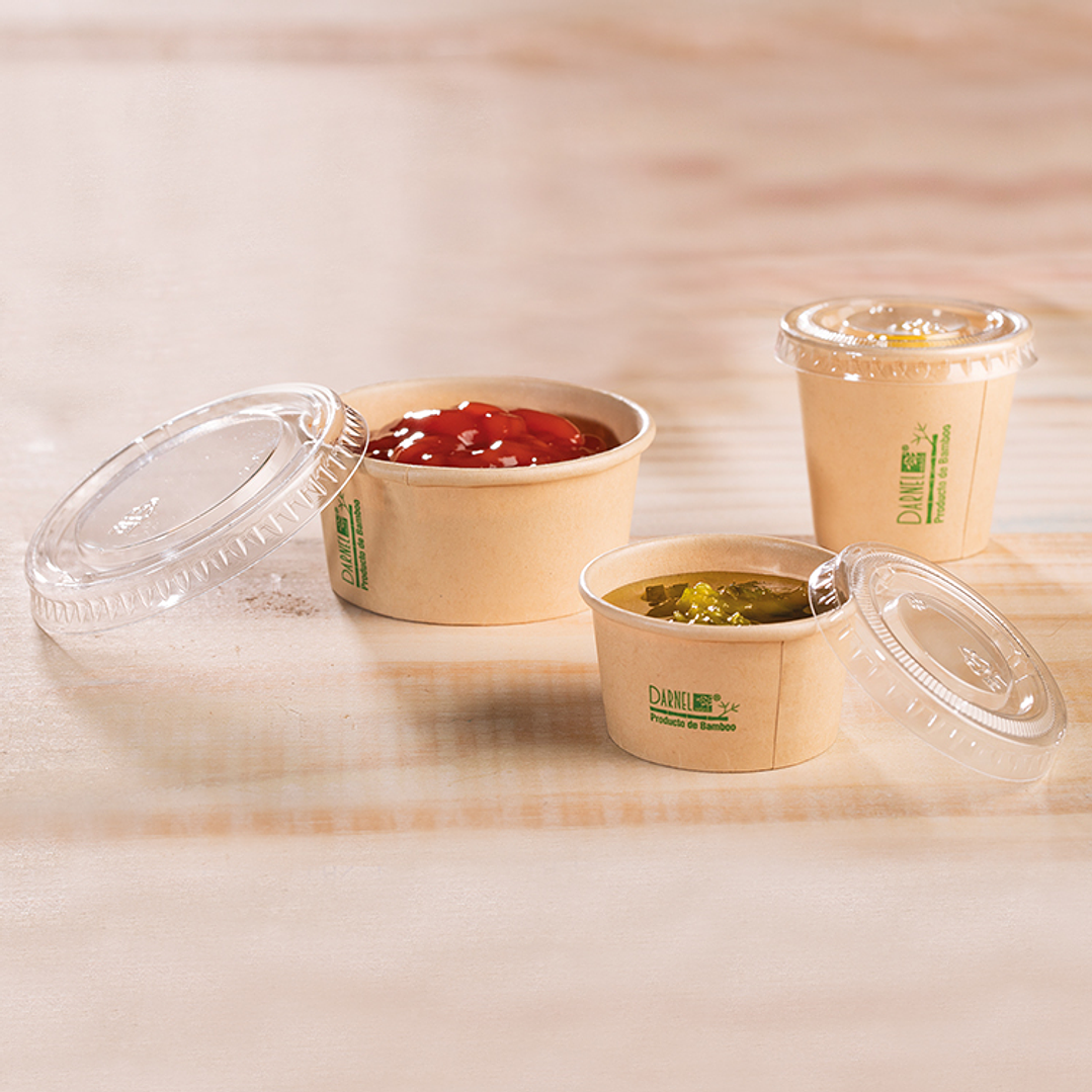 Envases Degustadores De Bambú Con Tapa (50 Unidades) 3