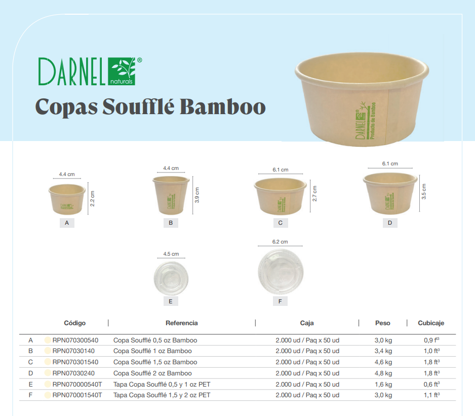 Envases Degustadores De Bambú Con Tapa (50 Unidades) 7