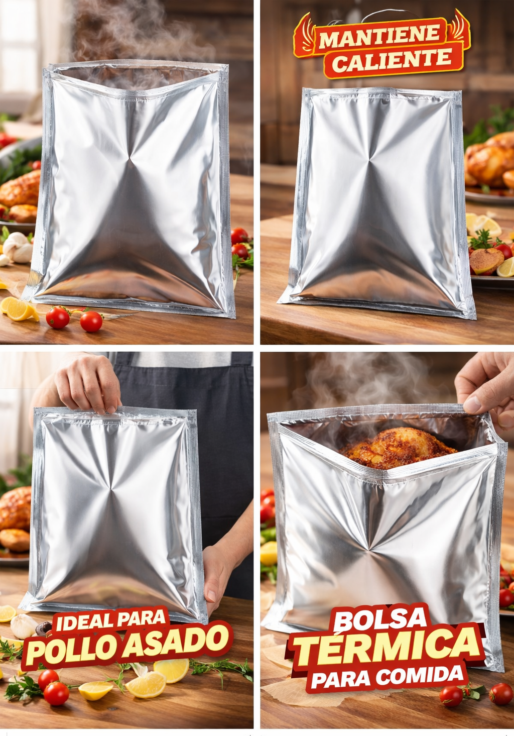 Bolsa Metalizada para Alimentos 320 x 380 + 47 mm (50 Unidades) 3