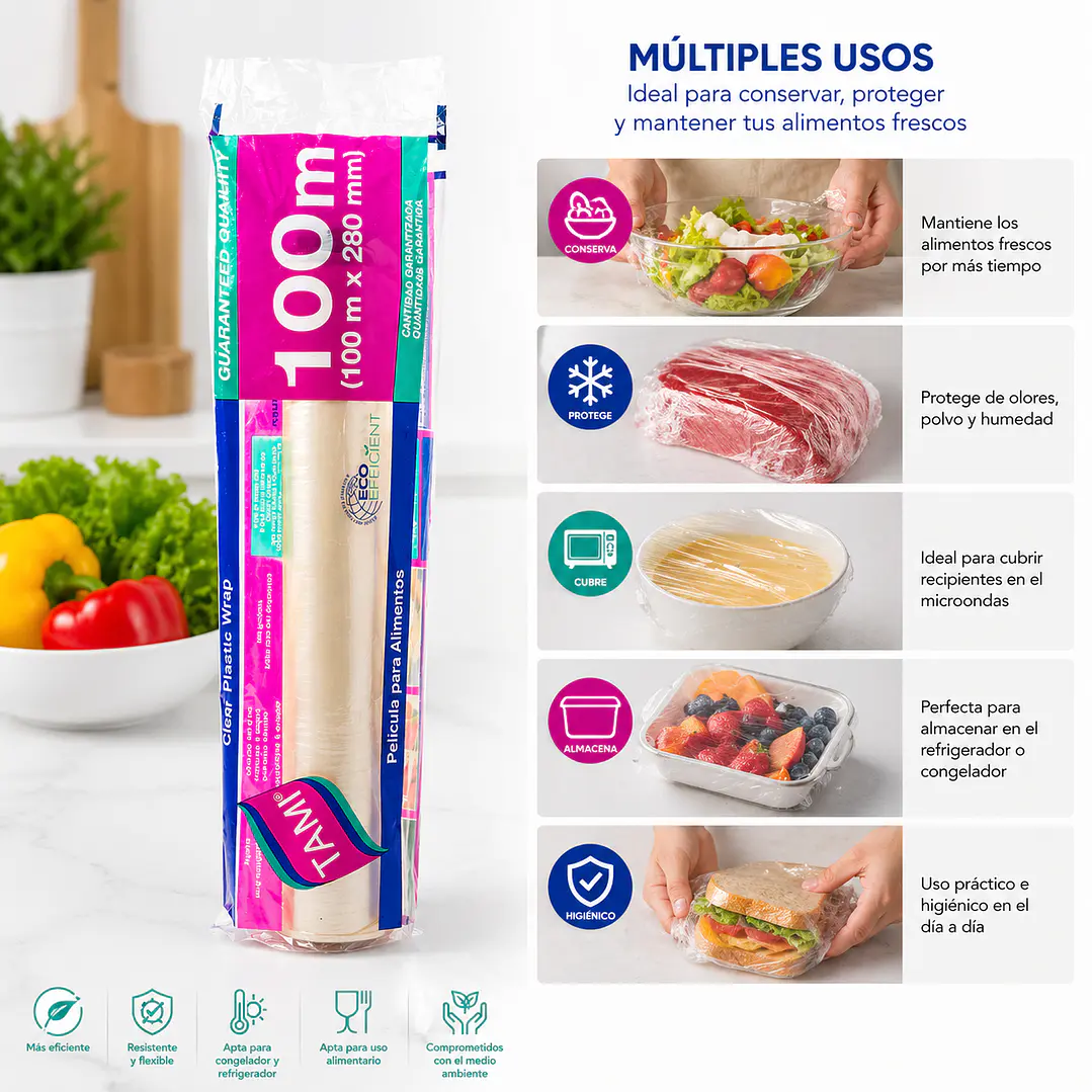 Film Plástico Para Cocina / Rollo Papel Alusa 100 Metros 2
