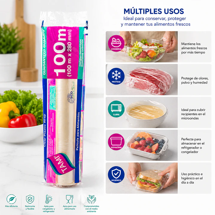 Film Plástico Para Cocina / Rollo Papel Alusa 100 Metros 2