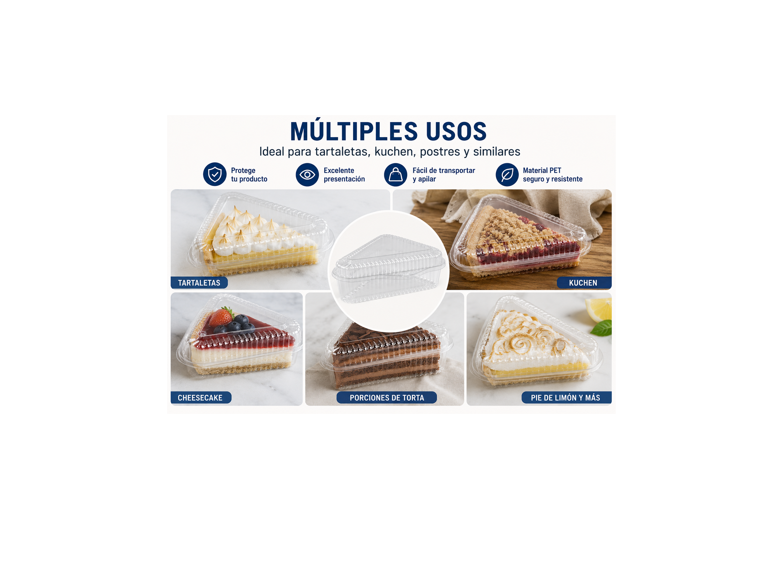 Envase Triangular Bajo para Tartaletas y Kuchen (Caja 200 Unidades) 3