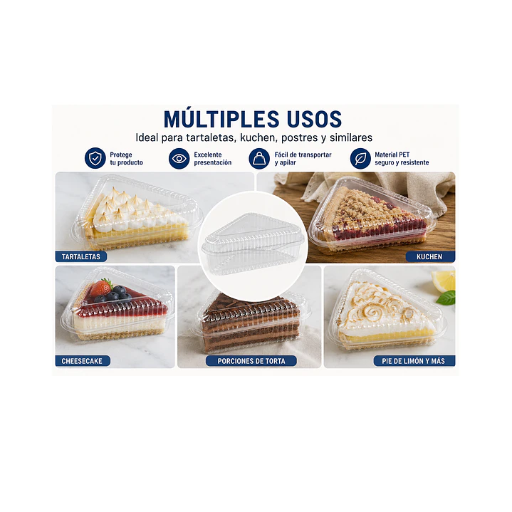 Envase Triangular Bajo para Tartaletas y Kuchen (Caja 200 Unidades) 3