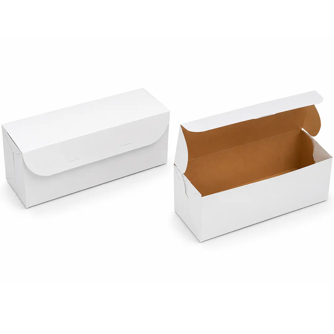 Caja Blanca Plegable 20 x 7.5 x 8 cm para Delivery, Regalos y Alimentos (100 Unidades) 3