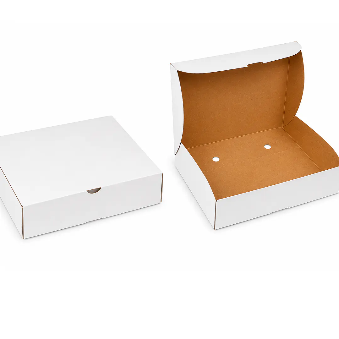 Caja Multiusos Blanca para Delivery y Regalos – 20 × 14 × 5.5 cm (100 Unidades) 3