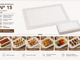 Blonda Rectangular N° 15 31.7 X 40 Cm (100 Unidades)