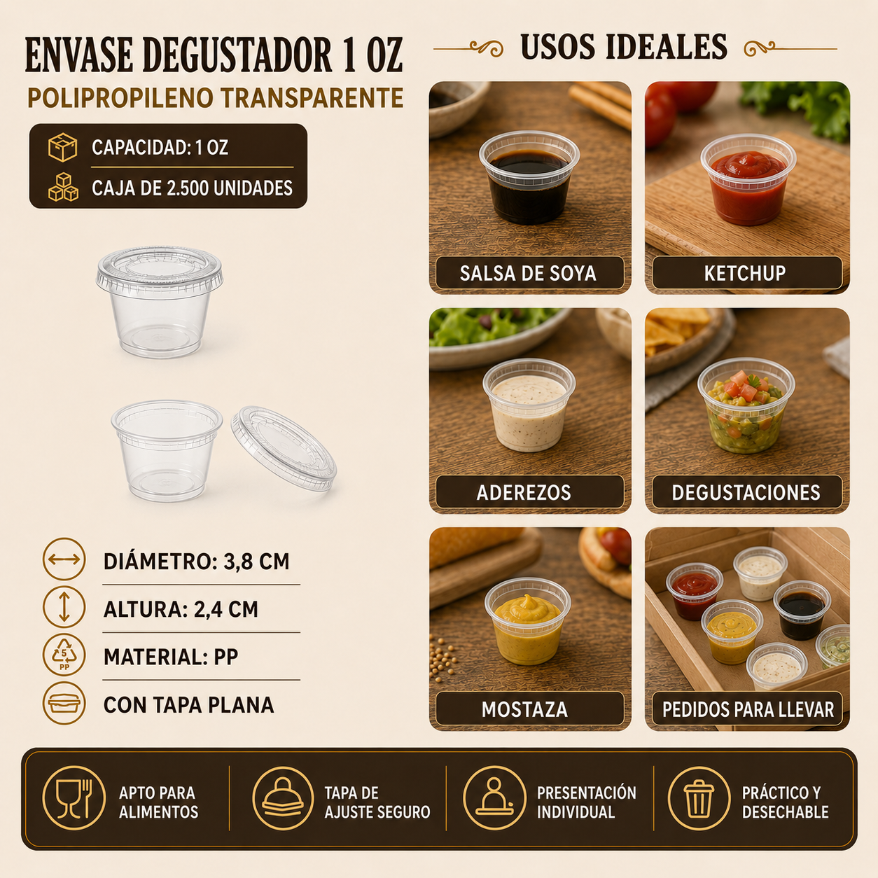 Envase Degustador 1 Oz (Caja 2.500 Unidades) 1