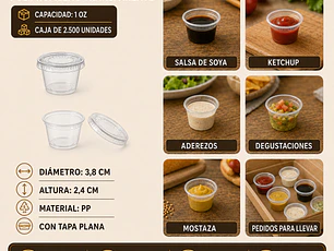 Envase Degustador 1 Oz (Caja 2.500 Unidades)