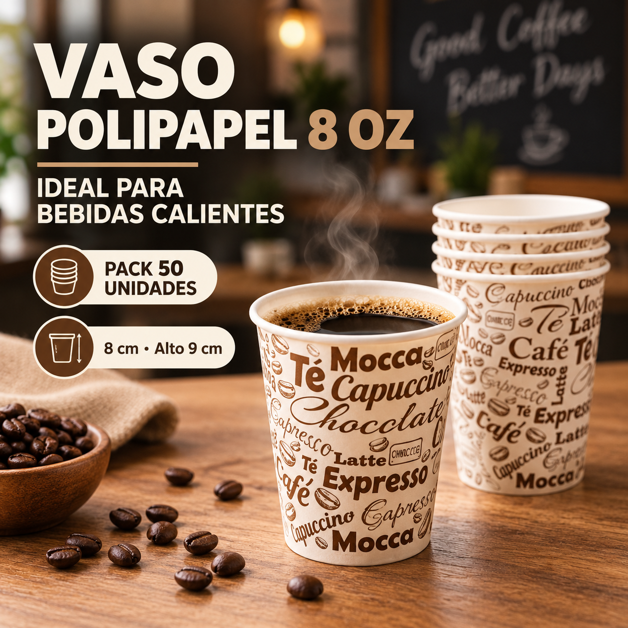 Vaso Polipapel 8 Oz (50 Unidades) 2
