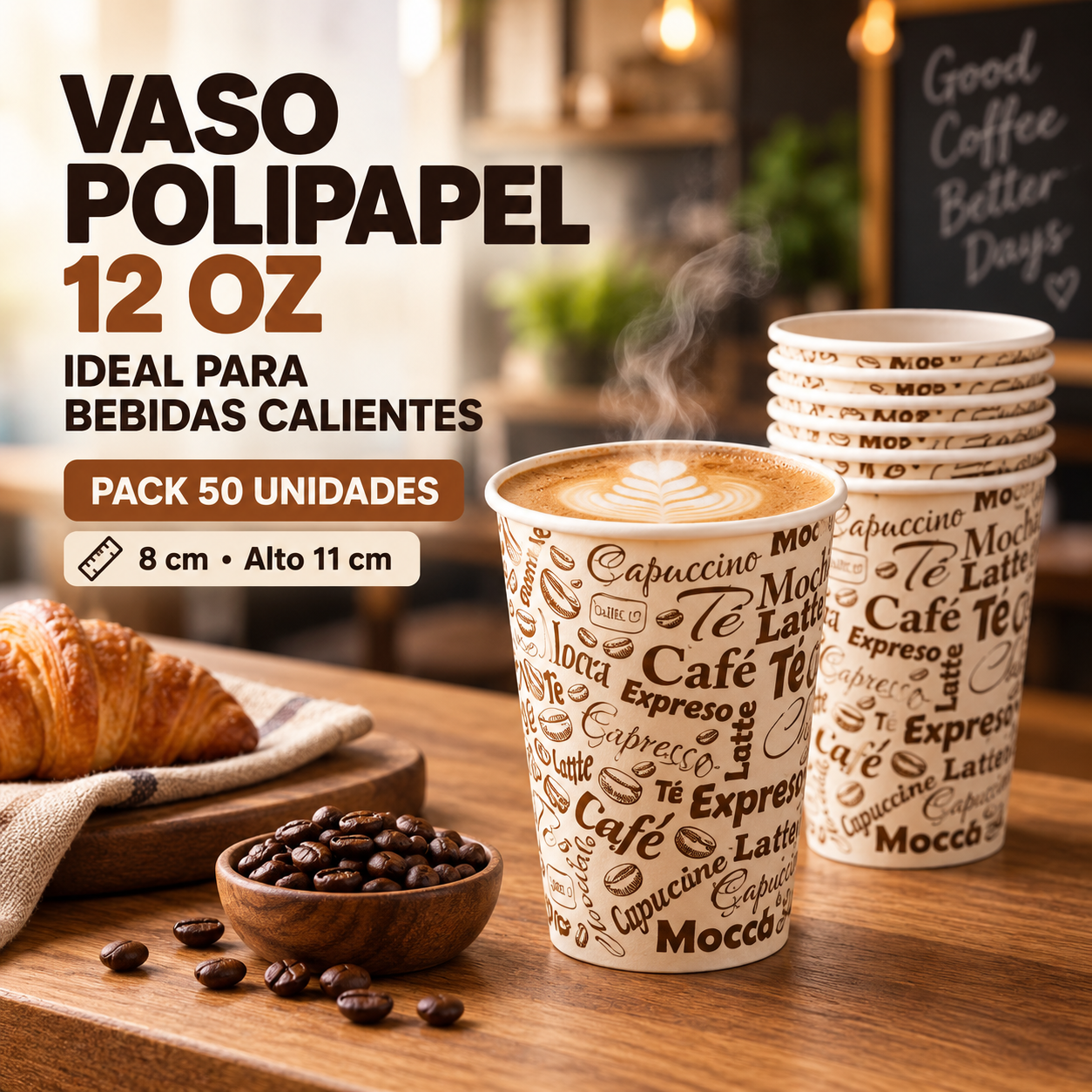 Vaso polipapel 12 Oz (50 Unidades) 1