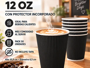 Vaso Polipapel 12 Oz Con Protector O Cubrevaso (50 Unidades)
