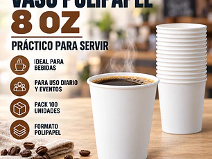 Vaso Polipapel 8 Oz (100 Unidades)