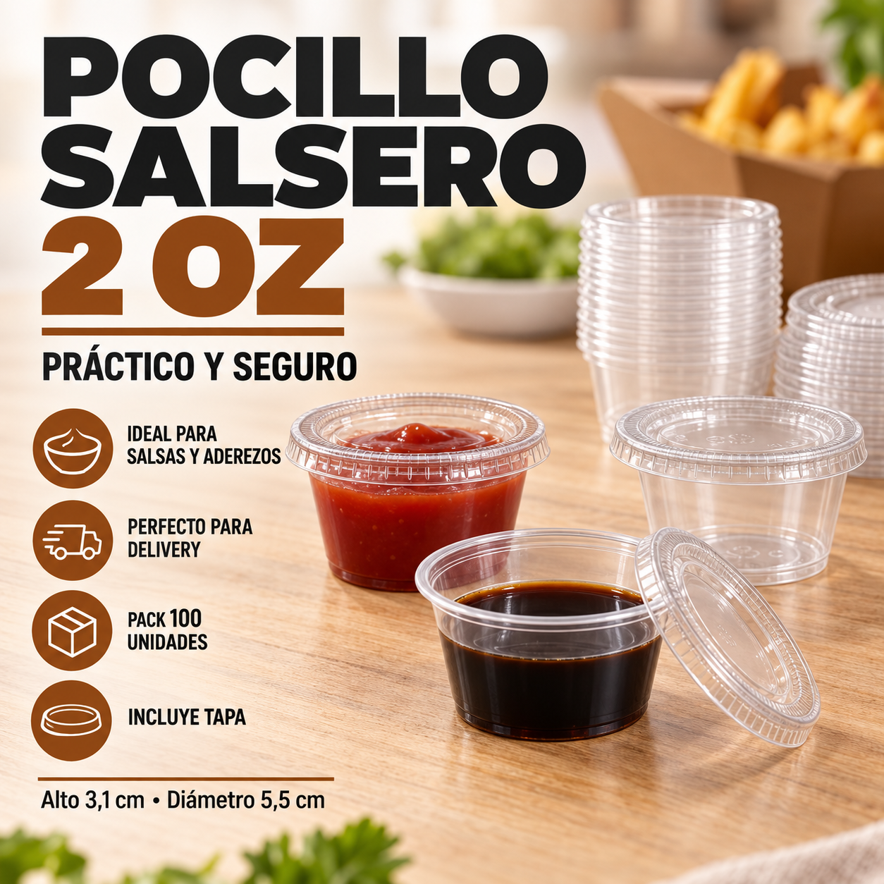 Envase Degustador 2 Oz / Pocillo / Salsero (100 Unidades) 1