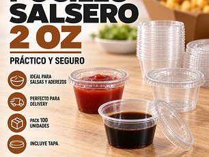 Envase Degustador 2 Oz / Pocillo / Salsero (100 Unidades)