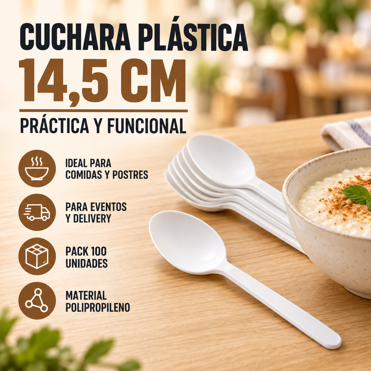 Cuchara Plástica (100 Unidades)  3