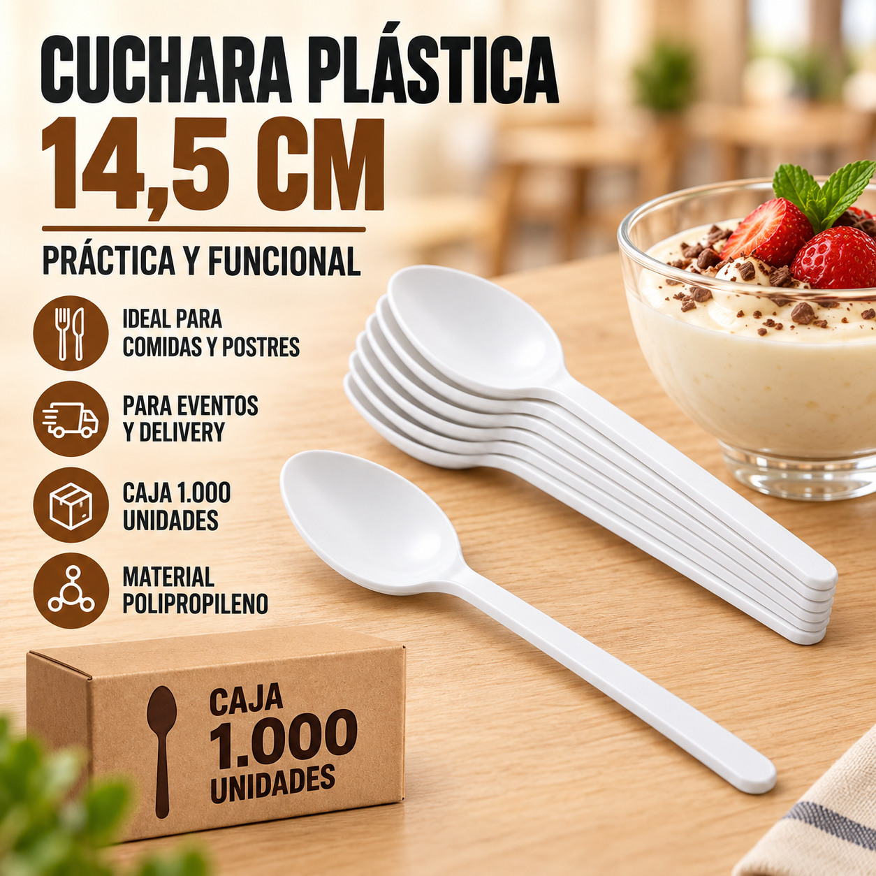 Cuchara Plástica (Caja x1000 Unidades)  1