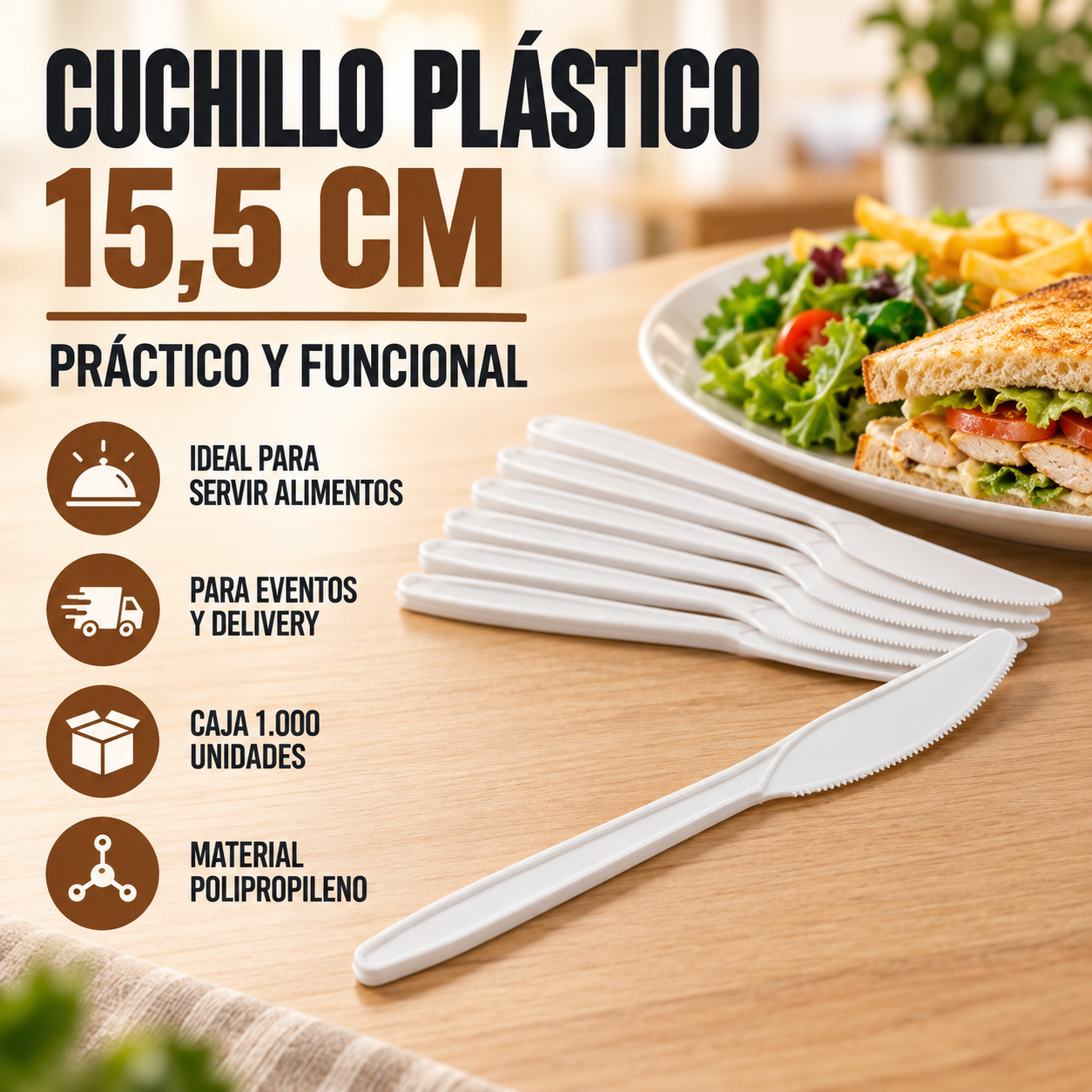 Cuchillo Plástico (caja x1000 Unidades)  1