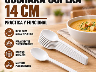 Cuchara Plástica Sopera (50 Unidades) 