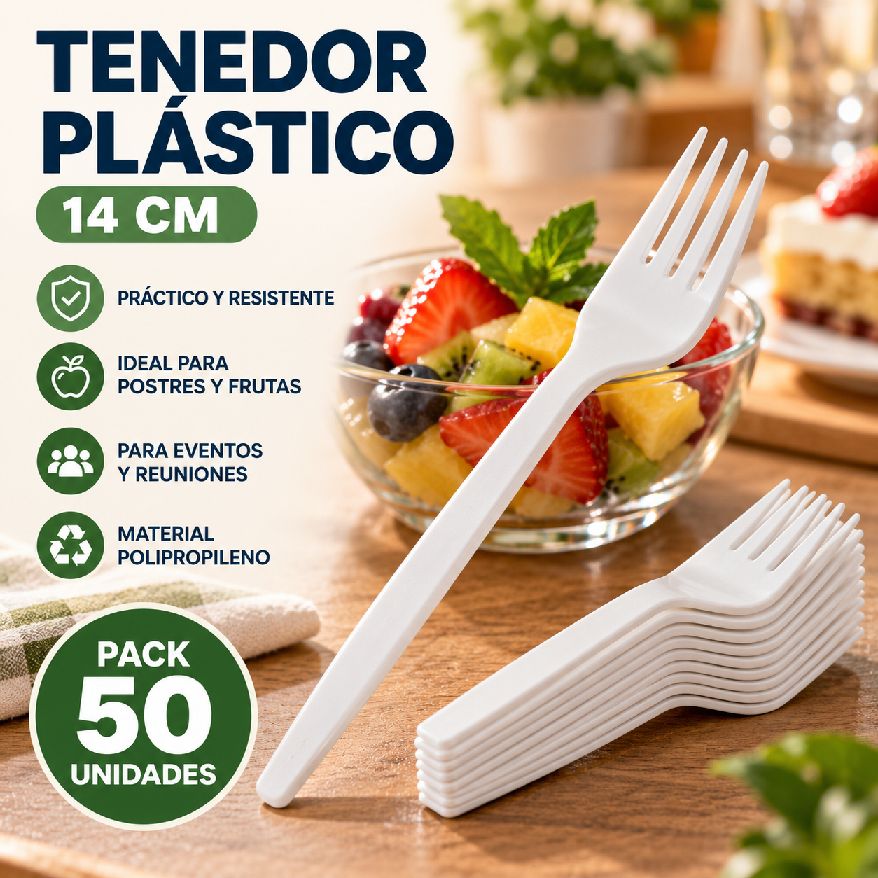 Tenedor Plástico (50 Unidades) 1
