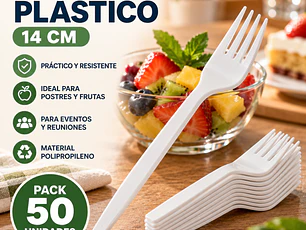 Tenedor Plástico (50 Unidades)