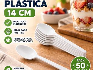Cuchara Plástica 14 cm (50 Unidades)
