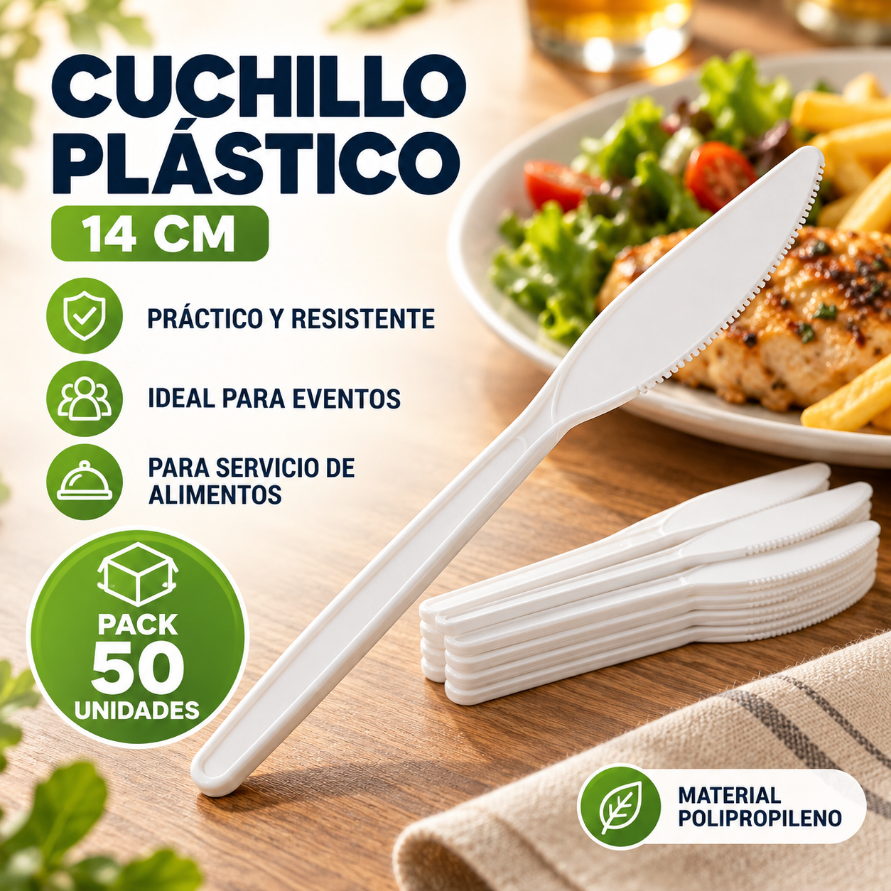 Cuchillo Plástico (50 Unidades)  1